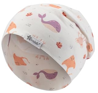Sterntaler Beanie Unterwasser - Weiche Baby Mütze aus Flammgarn Jersey mit Allover Druck Meerestiere - Mädchen Mütze - variabel tragbar - Baby und Kinder Übergangsmütze