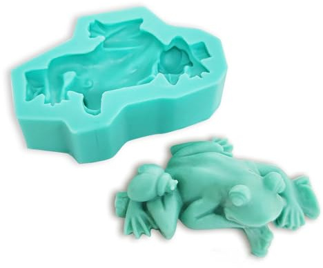 Eladcncmc 3D-Kuchendekoration, Backform für Frosch, Silikonform für Fondant, Schokolade