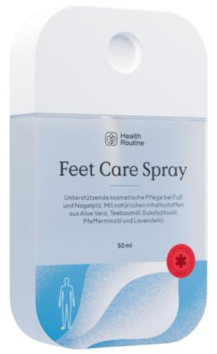 Health Routine Natürliche Feet Care Spray – für tägliche Fußpflege 1er Pack | Frisches Fußspray, Fußdeo zur Fußpflege mit Teebaumöl, Pfefferminzöl und Aloe Vera – Tägliche Belebung & Pflege