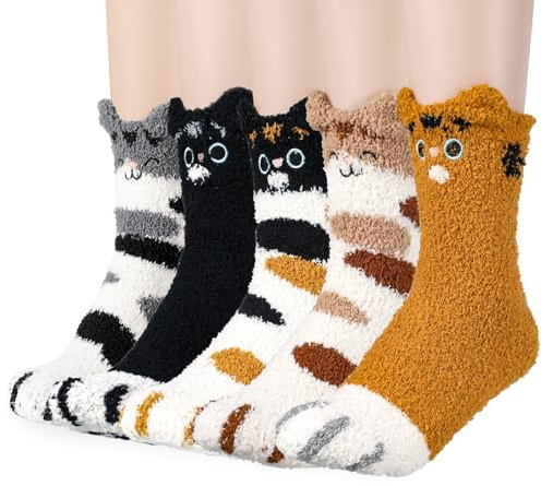 taonganui 5 Paar Kuschelsocken Stoppersocken Damen Warme Wintersocken
