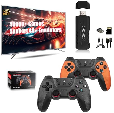 NULA X2 Ultra Retro Game Stick 4K, HDMI Video Stick Game Toy with 40000+ Games(128G), with 2.4G Wireless Controllers,Nostalgia Arcade Handheld Emulators for TV Game Lovers