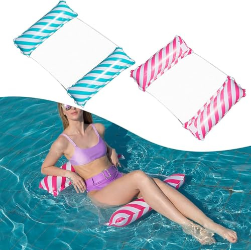 LiBe Wasser Hängematte, Aufblasbares Wasserhängematte, Schwimmhängematte, 4 in 1 Schwimmmatratze, Lounge Stuhl Strandmatte, Pool aufblasbare hängematte für Erwachsene und Kinder