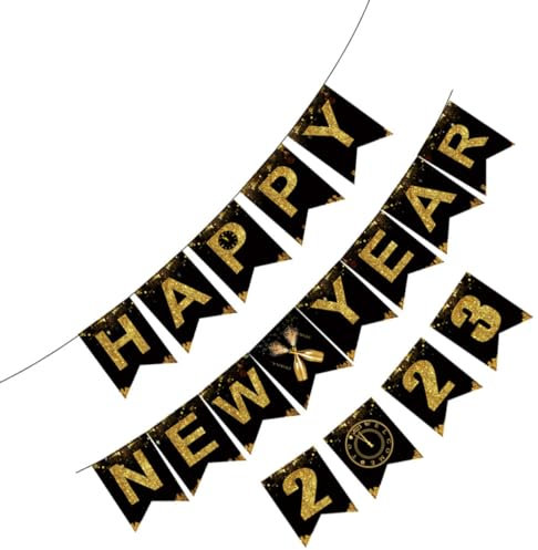 ibasenice 2sätze Neujahrsbanner Festliche Partydekoration Für Silvester Mit Chinesischem Design Einfach Aufzuhängen Für Indoor Und Outdoor-feiern Perfektes Hintergrund-accessoire Für
