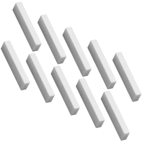 Gitarrensattel aus Knochen 40×10×5mm für Saiten | Ersatzteile für Klassische und E-gitarre, Weißer Rohling, Stabile Auflage, Gl612a 10 Stück Packung