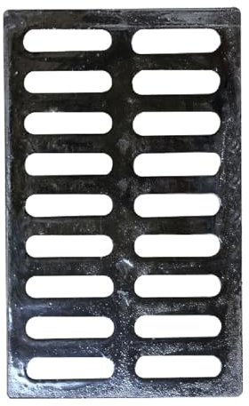 Trough Guttering，Heavy Duty Sewer Grate, Outdoor Channel Grate for Garage Garden Pool Sports Courts Sidewalk Shed Drainage, Rectangle Drainage Grating, 40/50/60/75cm Long Cast Iron Drain Str