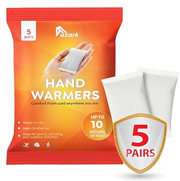 azark Handwärmer Unisex 5 Paar - Schnelles Aufheizen bis zu 10 Stunden Taschenformat - Ideal für Sport, Camping, Wandern und Winteraktivitäten