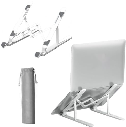 Supporto pc portatile, Laptop stand, Porta pc portatile, Supporto laptop, Ventilazione e Dissipazione del Calore, Regolazione a 7 Marce, 15°-45°, Accessori pc