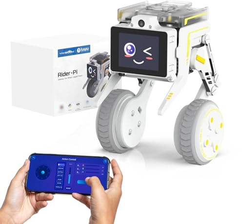 Yahboom Two Wheel-Legged Robot, Integrated RPi Module, AI Visual Recognition and Voice Interaction, Desktop-Level Dual-Wheel-Foot Structure Adaptive Balancing Ro-bot (Rider Pi 2WD Legged Robot CM4)