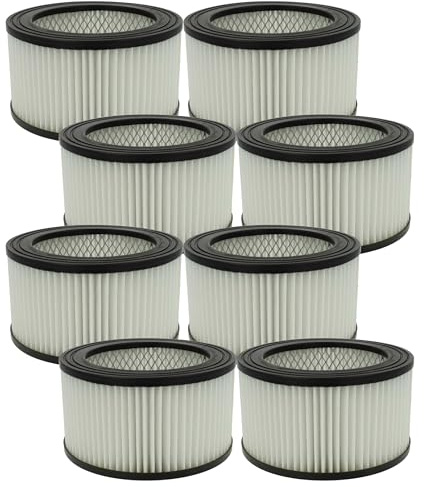 vhbw 8x filtro compatibile con T.I.P. NTAS 1200 aspiracenere - filtro HEPA nero/bianco