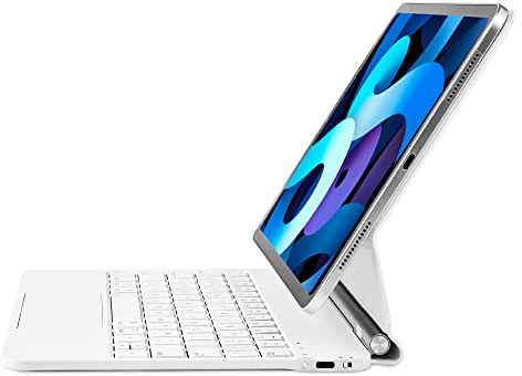 Magic Keyboard för Air 11 tum (M2 2024/M3 2025) /5th/4th 10.9 och Pro 11 (1/2/3/4:e) Generation Täcke med tangentbord, inbyggt trackpad, tyskt (vit, iPad Air 11/4/5 och iPad Pro 11 (1/2/3/4))