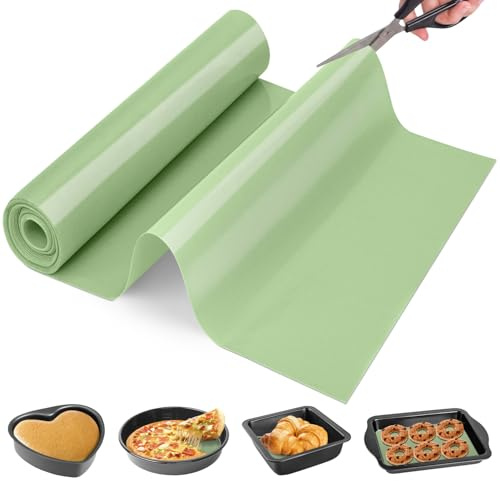 Silicone Baking Mat Roll - Best German Silicone - Heat Resistant Baking Macaron Bread Mat, Non-stick Pastry Mat, Reusable Dough Rolling Mat 12IN -6FT