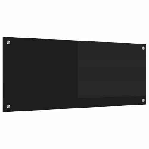 vidaXL Köksskydd Svart 100 x 40 cm härdat glas