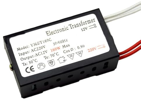 Gettimore Trasformatore elettronico da 220 V a 12 V, uscita CA 20-250 W per lampade alogene e allo xeno, compatibile con lampadine G4 12 V, supporta telecomando dimmerabile, alloggiamento in metallo