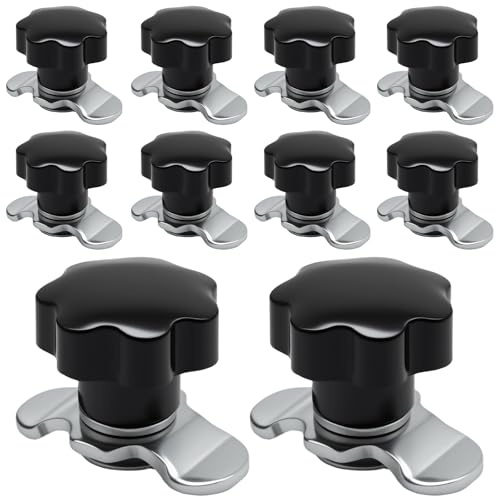 Ollanoos 10 Stück M8x20 Schraubfitting, Sterngriff, Airlineverschraubung Zubehör, für Airlineschienen und Ladungsschienen