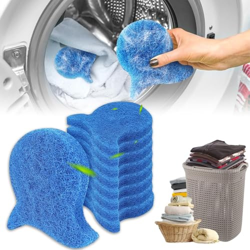 8-delar tvättmaskin borttagare av djurhår, luddborttagare för katter, borttagare av katthår för tvättmaskin, anti-lussbollar tvättmaskin, Lämplig för torktumlare och tvättmaskiner (Blå)