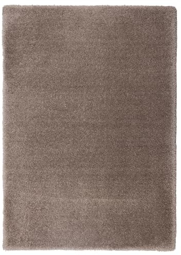 Primaflor Hochflor-Teppich Pleasure 150x80 cm Taupe Shaggy Wohnzimmerteppich, schnittfester, zuschneidbar & rutschhemmender Rücken, trittschalldämmend, antistatisch, fußbodenheizunggeeignet