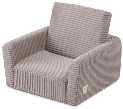 MISIOO Sillón infantil CUBIE de pana, sillón plegable para niños y sofá para bebé, suave sillón para habitación infantil, plegable para tumbarse, pequeño sillón para bebés y niños pequeños