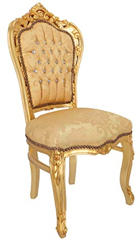 Way Home Store Gyllene barockstol med Gemme tyg 60 x 52 x 110 cm