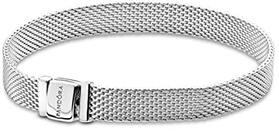 PANDORA Timeless Women's Sterling Silver Mesh Bracelet for Charms, Size 20, No Box
