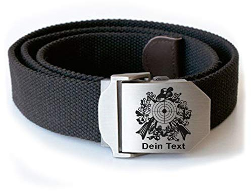 generisch Gürtel Workwear Koppelschloss mit Gravur Wappen der Schützen, Wunschgravur Dein Text, für Arbeitshose oder Diensthose oder Schützen-Uniform, Schützenverein