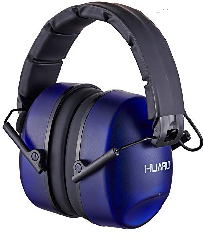HUARUI Electronics Noise Cancelling Ear Muffs， Electronics Sound Amplification Shooting Ear Protection, Shooters Hearing Protection Ear Muffs, NRR 26dB Ear Defenders for Shooting and Hunting (Blue)