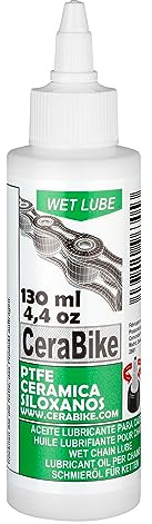 CeraBike WETLUBE. LUBRICANTE HÚMEDO para Cadena. Aceite con PTFE Y Ceramica (130ML)