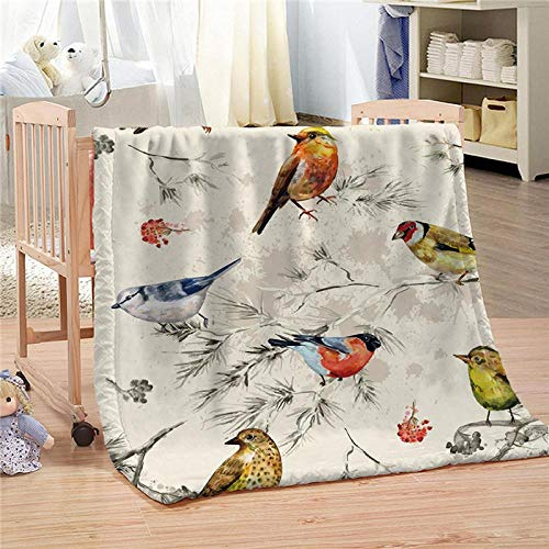 LIGAHUI Sherpa Manta de Lana Oveja Arcoiris Azul Cobijas de Invierno, Bedding Manta de Franela Aire Acondicionado de Oficina Mantas de Sofá Cama 180x200 cm