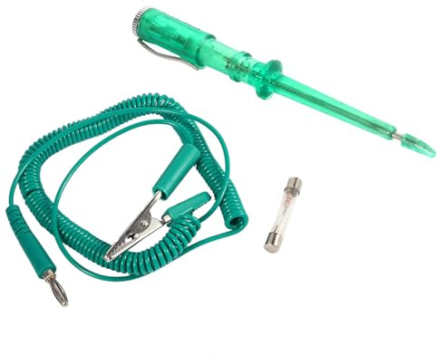 Testeur de Circuit Électrique Auto, Crayon Tournevis avec Lampe 6V 12V 24V DC, Vert