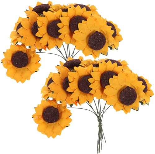 Healifty 100 Mini Girasoles Artificiales Flores De Papel para Manualidades Y Decoración De Bodas Girasol Artificial para Hogar Y Oficina Flores Pequeñas Naranja 3.54X1.18X0.39 in