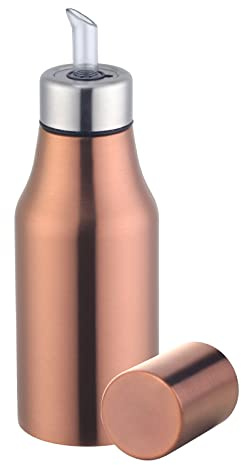 Buyer Star Oil Bottle 500ml Kitchen Oil Pot Stainless Steel Olive Oil/Vinegar/Sauce Cruets Oil Dispenser Dust Proof and Leak-proof with Pouring Spout (rose gold)