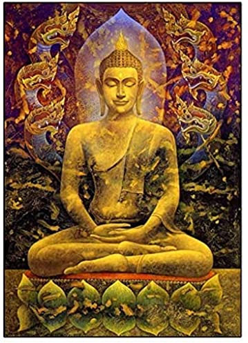 Moxiaa DIY 5D Diamant Malerei Kit,Buddha-Figur 40x60cm Malen nach Zahlen Diamond Painting Voll Strass Stickerei Kreuzstich Bilder Diamant Arts Craft für Home Wand Decor Geschenk