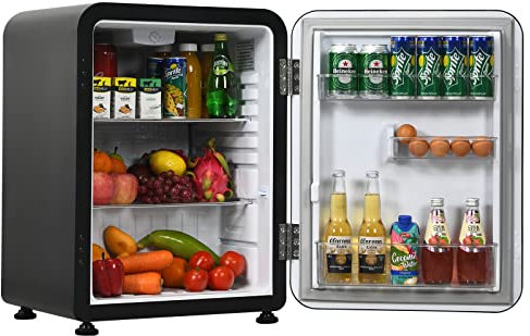 TANGZON Mini Refrigerator, 42L/68L Compact Portable Fridge with Auto Defrost, Reversible Hinged Door, Adjustable Temperature and Glass Shelf, Table Top Cooler for Home, Office & Dorm (68L, Black)