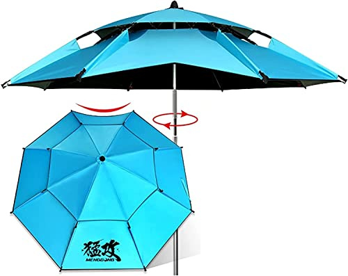 LUVADU ZCX large Fishing Umbrella Fishing Umbrella, Portable Foldable Beach Parasol Wind Resistance Large Outdoor Fishing Umbrella Portable Fishing Umbrella (Size : 2.2m)