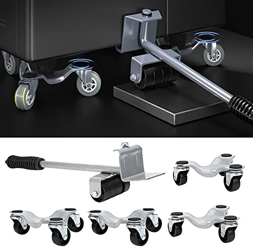Ensemble de Roulettes de Transport de Meubles, Chariot à Meubles pour Meubles Lourds, Kit de Chariot élévateur de Meubles avec 4 Roulettes de Meubles, 1 élévateur de ,