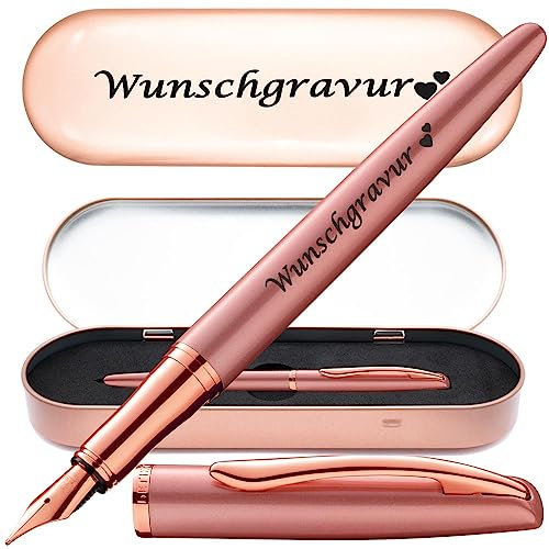 Pelikan Füllhalter Jazz® Noble Elegance mit Gravur als Geschenk | Emojis Gravur möglich | Farbe Pink Rose | personalisiert mit Wunschgravur | Pelikan Füller mit Gravur PS198Box7