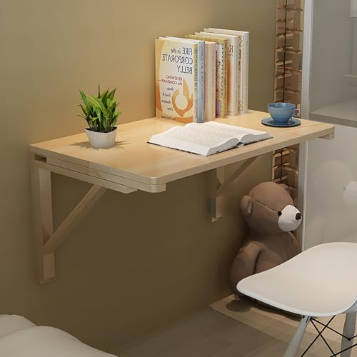 Morlinca Wandklapptisch Schreibtisch Klappbar Esszimmertische Holz Schwimmender Computertische, Klapptisch Wandmontage für Wohnzimmer, Schlafzimmer, Arbeitszimmer, KüChe,100 * 60cm/39.3 * 23.6in
