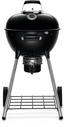 Napoleon NK18 Premium Holzkohle-Kugelgrill schwarz, porzellanemaillierter Deckel und Schüssel, verchromtes Grillrost