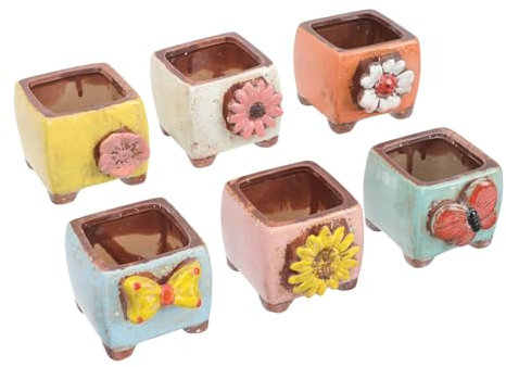 Toddmomy Zimmerpflanzentöpfe 6st Kleiner Blumentopf Zimmerpflanzen Entlastungsblume Esstisch Keramik Büro Topfpflanzen Drinnen