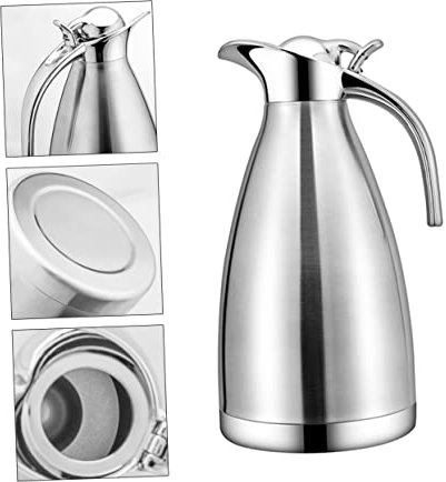 PRETYZOOM Bottiglia in Acciaio 201 Singolo Strato Brocca Termica Per Acqua Fredda Contenitore Resistente e Anti-perdita Adatta Casa Ufficio e Viaggio