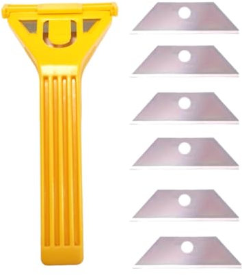 Super Mundo 99932 - Raschietto con 6 pezzi di ricambio per coltelli per la pulizia del vetro