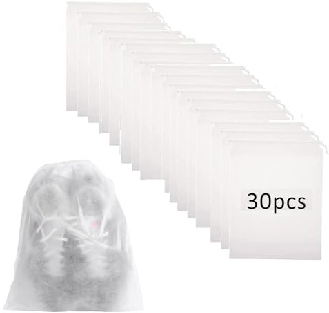 Bolsa de Zapatos de Viaje Antipolvo, 30 Piezas, 32*48CM, Almacenamiento a Prueba de Polvo, Impermeable, Telas No Tejidas para Ropas, Cosméticos y Zapatos