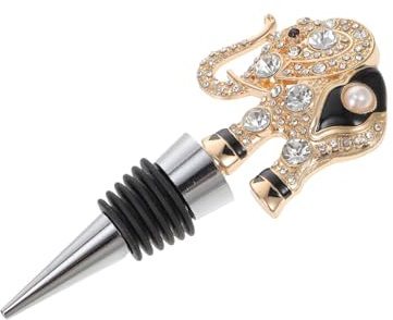 CIYODO Elephant Wine Bottle Stopper with Rhinestones Zinc Alloy Bottle Plug Creative Sealing Home and Party Use