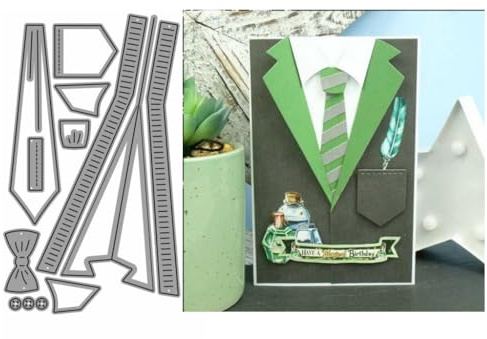 Sredwtk Anzug Stanzschablonen Geburtstag Weihnachten Metall Prägeschablonen Stanzformen Schneiden für DIY Karte Sammelalbum Scrapbooking Fotoalbum Deko