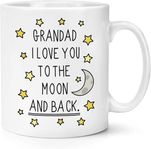 kisoyo Keramik-Kaffeetasse mit Aufschrift Grandad I Love You To The Moon And Back, 325 ml