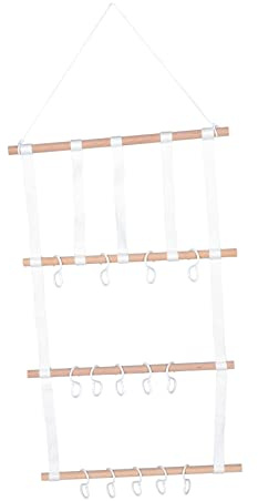 VICASKY Porta Forcine Per Capelli in Legno Naturale Porta Mollette Per Capelli Corda Inclusa Organizer Per Fiocchi e Fasce Da Appendere Portaoggetti Per Accessori Da Cameretta