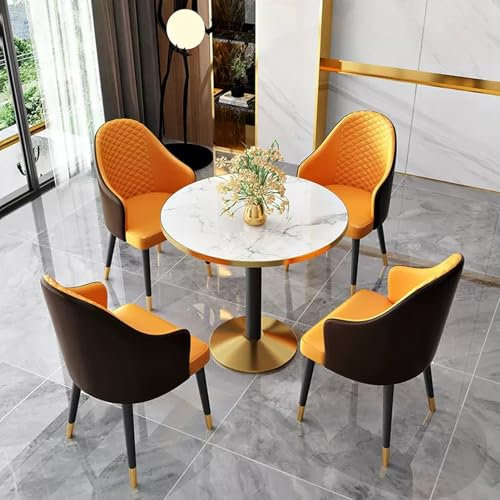 C Konferenztisch und Stuhl Set für Büro Empfang und Club Möbel Modern Verhandlungstisch und Stühle Set für Kaffee Küche Esszimmer Ideal für Büro Wohnzimmer und Esszimmer