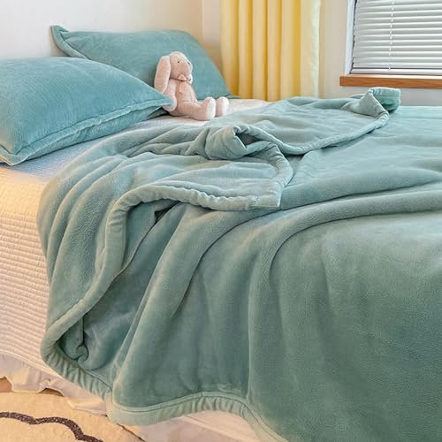 Weiche, warme Korallen-Fleece-Decke für Schlafzimmer und Reisen, flauschiger Überwurf, Überdecke für Couch, gemütliche Kinder-Bettwäsche, Grün, 180 x 200 cm