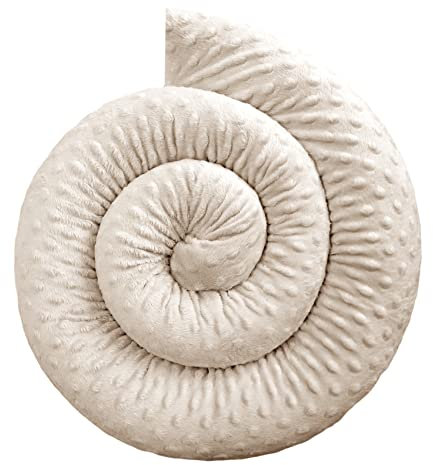 4L Textil Bebeloo Bettschlange Bettkissen Seitenschläferkissen Nackenrolle Schlafkissen Kuschelschlange Stillkissen Zierkissen Zugluftstopper Body Pillow Minky Oeko-TEX (Beige, 400 cm)