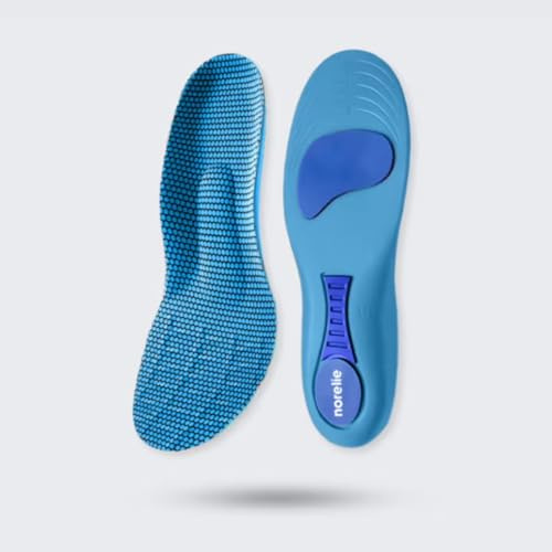 Norelie Comfy Sole Orthotic Insoles for Bunions, Arch Support for Plantar Fasciitis, Flat Feet, Overpronation & Heel Pain, Shock-Absorbing Insoles for Men & Women (Small EU 37-38 UK 4-5.5)