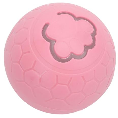Interaktiv hundboll, uppladdningsbar aktiv rullande boll bärbar interaktiv hundleksak praktisk automatisk rullande hundboll för små medelstora stora hundar katter (Rosa)